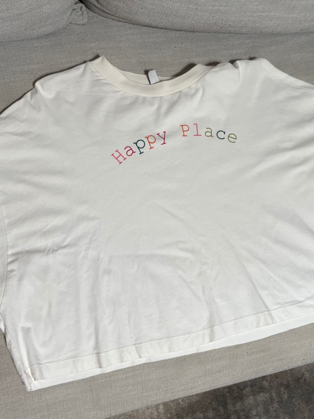 ONLY Brand from ASOS cropped "Happy Place" t-shirt. Size Small.
